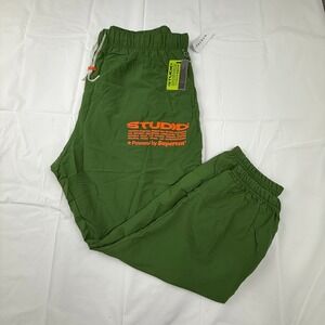 Studio Powered by Supervsn Mens Forest Green Nylon Track Jogger Pants XXL New